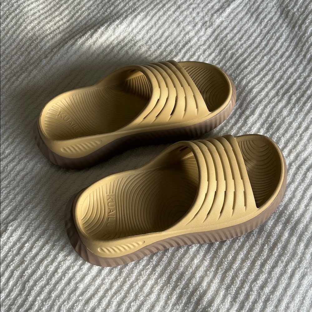 Tan Slide Sandals